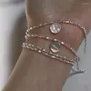 Lien Bracelets Mode Gland Perle Ronde Brillant Chaîne Charme Bracelet Bracelet Pour Femmes Filles Fête Bijoux SL403