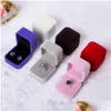 Jewelry Boxes Fashion Gift Packaging 10 Colors Square Shape Veet Wedding Engagement Couple Rings Classic Luxury Show Case Box Drop D Dhjkz