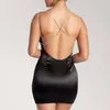 Casual Dresses Women Diamond Strip Backless Party Mini Dress Sexy Sparkle Sheath Night Club Wear Black Satin