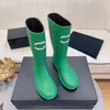 Hot Top LS Boots Designer Square Toe Toe Boots Rain Boots الكعب الكثيف سميكة سميكة الحذاء في الكاحل