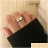 Cluster ringen Anenjery Sier Color Love Heart Shell Ring For Women Gold Fashion Farty Wedding Juwelen vinger geschenk SR952 Drop Delivery DHN2Q
