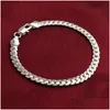 Cadeia de 5 mm de correntes de cobra Bracelet 18K Batilhed Gold e 925 Sterling Sier Mens Link Bangle for Women Hip Hop Jewelry in BK Drop Delivery Dhqn2