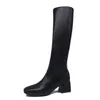 Top Boot Scarpe moda Bella moto Autunno e inverno New Black Pu Ladies 221213