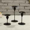 Candle Holders 3Pcs Metal Black Candlestick Pavilion Gift For Wedding Centerpieces Stable Base Adornment Decorative