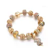 Charm Bracelets Yada ins 고품질 금색 심장 팔찌 DIY Love Crystal Jewelry Bracelet BT200333 드롭 배달 DHHVT