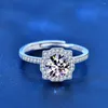 Кластерные кольца Moissanite Ring с игровым сертификатом Оригинальный 925 Серебряный серебряный бриллиант для женщин роскошные украшения