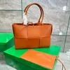 Projektant kobiet Arcos Intreccio splot torba z grubej bawełny włochy luksusowa marka B torby na zakupy ze skóry nappa pani duża pojemność zielony koszyk Totes torebka z portmonetką 31cm