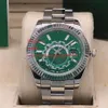 New high quality watches 42mm Sky-Dweller Green dial 326938 Asia 2813 Automatic Mechanical Mens Watch Watches243U