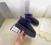 حذاء نسائي صغير للغاية بتصميم منصة أحذية الثلج للرجال من الجلد الطبيعي الدافئ للكاحل والفراء حذاء فاخر EU35-44