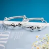 Allergische gratis mooie babybangen S999 Silver Bow Bangles armbanden voor babymeisjes Leuk verjaardagscadeau