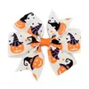 Akcesoria do włosów 3 -calowe Baby Halloween Grosgrain Ribbon Bows with Clip Girl Dzieci Duch Dypkin dziewczyna klipsy klipsy pinowe dostarczenie dhecu