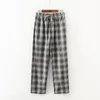 Indumenti da notte da uomo 2022 Primavera Autunno Uomo Cotone Pantaloni da notte Pantaloni maschili di fascia alta Casual Plaid Pantalon Pijama Hombre S-XXL 100KGS