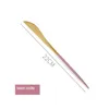 Set di stoviglie Set di stoviglie in acciaio inossidabile High-end in oro rosa Coltello da deserto Forchette Cucchiaio Posate Utensili da cucina 4 pezzi