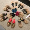 Brandneue Damen-Slipper aus Princetown-Leder, Fell-Wildleder-Samt-Winter-Slipper-Loafer, Muller-Wohnung, EUR 34–46