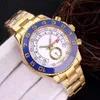 luxury watch Master II 44mm automatic mechanical men stainless steel watches Yellow Gold sweeping model 116688 Self-winding2964