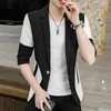 Men's Suits Middle Sleeve Suit Male 2022 Summer Korean Version Slim Handsome Versatile Small Jacket Half Cut