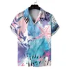 Men's Casual Shirts 2022 Men's Short Sleeve Hawaiian Summer Beach 3D Digital Printing Loose Men Drop
