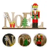 Décorations de Noël 1PC Décoration Bois Noyer Soldat Lettre Ornement pour