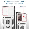 Samsung S23 Ultra S21 Fe S22 A53 A33 A13 A13 5G A02S A14 A54 5G iPhone 15 Pro Max 카메라 보호의 충격 방지 푸시 슬라이딩 윈도우 갑옷 전화 케이스.