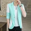 Men's Suits Middle Sleeve Suit Male 2022 Summer Korean Version Slim Handsome Versatile Small Jacket Half Cut