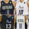 Anpassad sömnad Nevada Wolf Pack Basketball Jersey 24 Caroline 40 Vincent Lee 42 K.J. Hymes 54 Zach Wurm