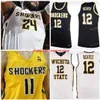 Niestandardowy zszyty ITA State Shockers Basketball Jersey 15 Brycen Bush 21 Jaime Echenique 22 Chance Moore 23 Teddy Allen