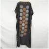 Ethnic Clothing 2022 African Dresses For Woman Abaya Dubai Big Stones Muslin Long Robe Islamic Cotton Plus Size PZ09