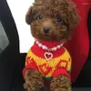Dog Collars Pet Accessories Heart Rhinestone Puppy Cat Pearl Necklace Love Diamond Pets Dogs Collar Jewelry