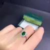 Cluster Rings KJJEAXCMY Fine Jewelry S925 Sterling Silver Inlaid Natural Diopside Girl Fashion Gemstone Ring Support Test Chinese Style