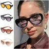 NOUVELLES lunettes de soleil unisexe oeil de chat lunettes de soleil ovales Adumbral Anti-UV lunettes lunettes cadre surdimensionné ornemental