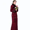 ملابس التبت العرقية خمر فستان طويل أنيقة الشتاء الشتاء