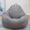 Chair Covers Large Bean Bag Chairs Sofa Solid Color Simple Design Indoor Lazy Lounger For Adults Kids No Filling