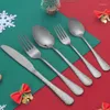 Dinnerware Sets Tablewellware 20 Pcs Stainless Steel Cutlery Tableware Gold Spoon Set Forks Knives Spoons Kitchen Drop