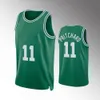 Custom 36 Kyrie Irving Basketball Jersey Jayson Tatum 0 11 Marcus Smart Lavender Green Men Women Jeugd Hotdrukken Green Wit Shirt XS-4XL