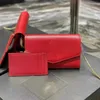 Hochwertige Designer-Damentasche, Handtasche, Damen-Geldbörse, Originalverpackung, echtes Leder, Kette, Umhängetasche, Messenger-Clutch mit Kartenhalter, Steckplatz 32