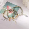 Charm Bracelets VSnow Chinese Style Circle Crystal Purse Pearl Bracelet For Women Girls Design Beaded Dangle Jewelry Accessories