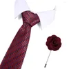 Erkekler için Yay Bağlamaları Formal Klasik Polyester Dokuma Noktalar Parti Kravat 7.5 cm Düğün İş Erkek Gravata Ücretsiz Hediye Broş