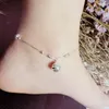 Anklets High Quality 925 Sterling Silver Bell Shape Retro Flower Pattern Anklet Halhal For Women Simple Female Student Summer Jewelry