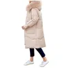 Women's Down Women's Winter Coat Long Sleeve Warm Hooded With Two Pockets Quilted Vest Jacket