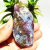 Decorative Figurines Natural Stone Moss Agate StoneThe Leaves Plaything Yoga Exercise Material Spiritual Meditation Crystal