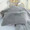 Pillow Case Simplicity Solid Color Pillowcase Single Fluffy Fleece Warm Comfortable Soft For Winter ZF12E4