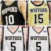 مخصصة مخصصة Wofford Terriers كرة السلة Jersey 25 Messiah Jones 31 Donovan Thream-Love 33 Cameron Jackson 50 Matthew Pegram