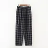 Indumenti da notte da uomo 2022 Primavera Autunno Uomo Cotone Pantaloni da notte Pantaloni maschili di fascia alta Casual Plaid Pantalon Pijama Hombre S-XXL 100KGS