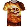 Męskie koszule 2022 Summer T-shirt 3D Skull Poker Fashion krótkie rękawki