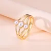 Bangle Geometry Gold Color Pearl Charm manschett Simple Hollow Out Wide Metal Armband Bangles For Women Fashion Jewelry