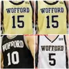 Özel Dikişli Wofford Terriers Basketbol Forması 5 Storm Murphy 10 Nathan Hoover 11 Ryan Larson 12 Alex Michael