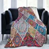 Blankets Flannel Blanket Ethnic Pattern Light Thin Mechanical Wash Warm Soft Throw On Sofa Bed Travel Patchwork