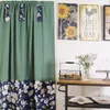 Curtain American Retro Flowers Nordic Cotton Linen Door Half Shading For Home Cafe Partition Decoration Rod Pocket