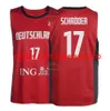 Schroder Schroeder # 17 Team Germany Deutschland Maglia da basket rossa S-5XL