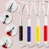 Mini Multifunction Tool Pen Six-In-One Metal Penns Screwdriver Hexagonal Pekskärm Small Scale Ball Point Pen Keychain